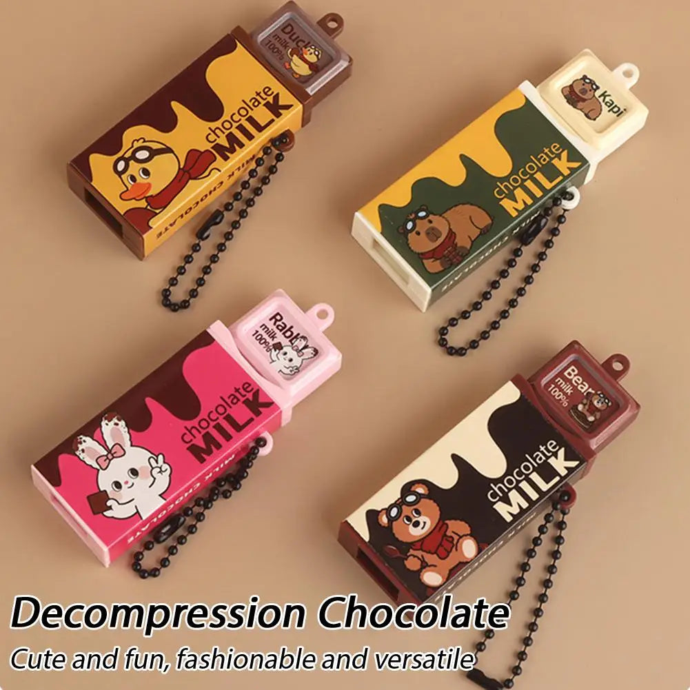 Fidget Chocolate Keychain – Fun Simulated Sensory Clicker Toy Fidget Keychain Toy Qme