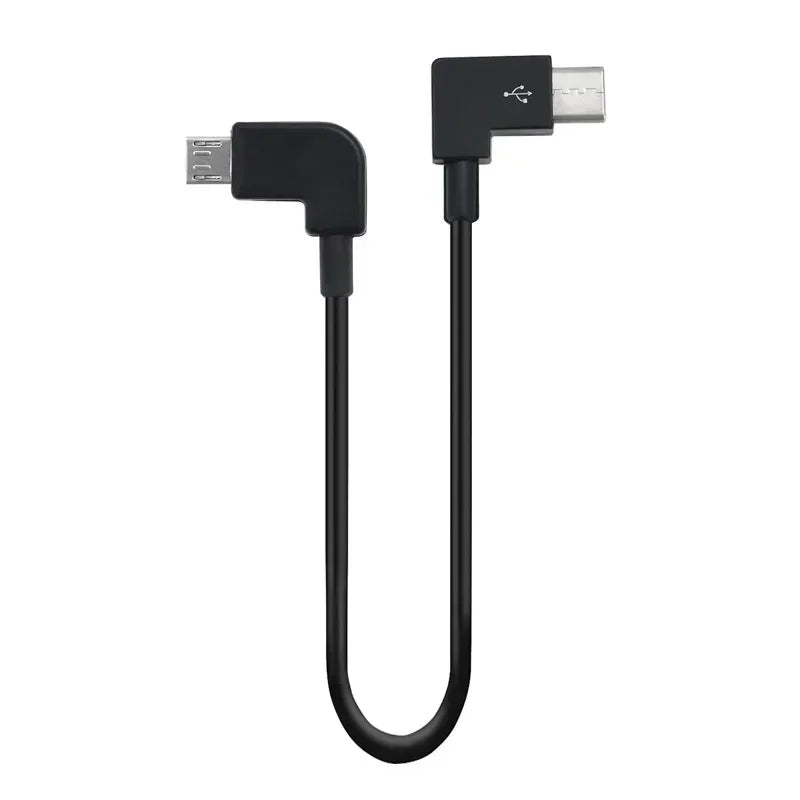 90° USB-C & Micro USB Fast Charging Cable 2.4A 30cm | Qme USB Charging Cable Qme