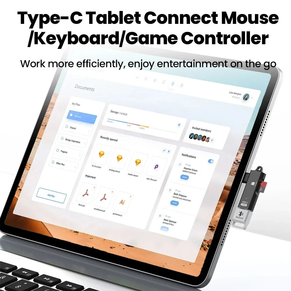 USB-C OTG Adapter USB 3.0 Hub & SD Card Reader – Aluminum USB-C OTG Adapter Qme