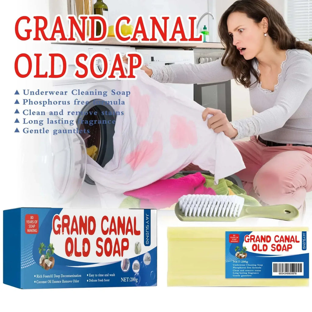 Grand Canal Stain & Odor Remover Laundry Soap with Brush Laundry Soap Bar Qme
