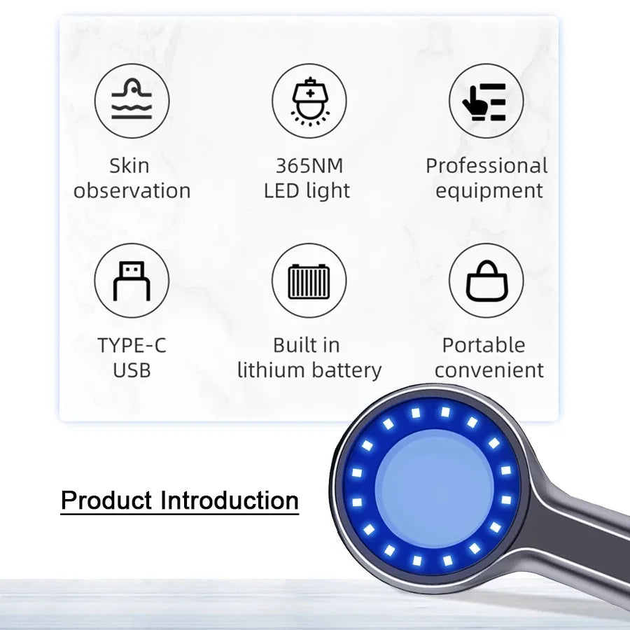Woods Lamp UV Skin Analyzer DW-B200 – Magnifying Beauty Tool Skin Analysis Lamp Qst
