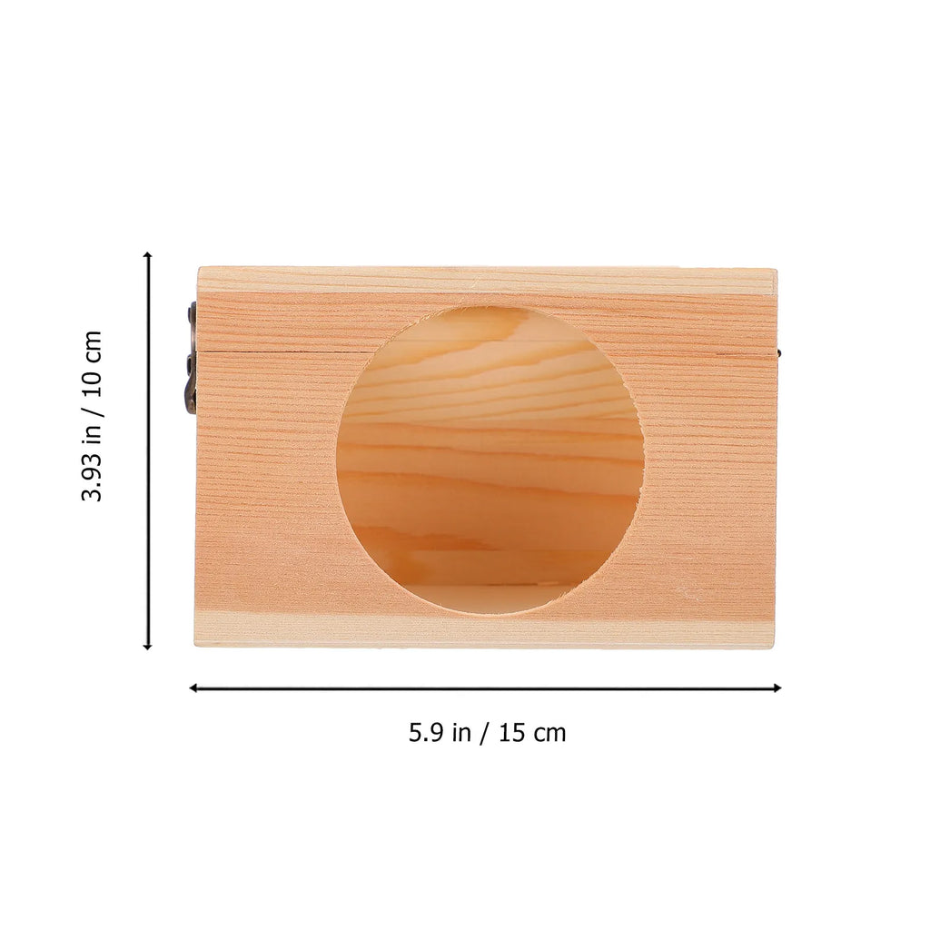Wooden Hamster House – Natural Wood Hideout & Sleep Nest Small Animal Hideout Qme