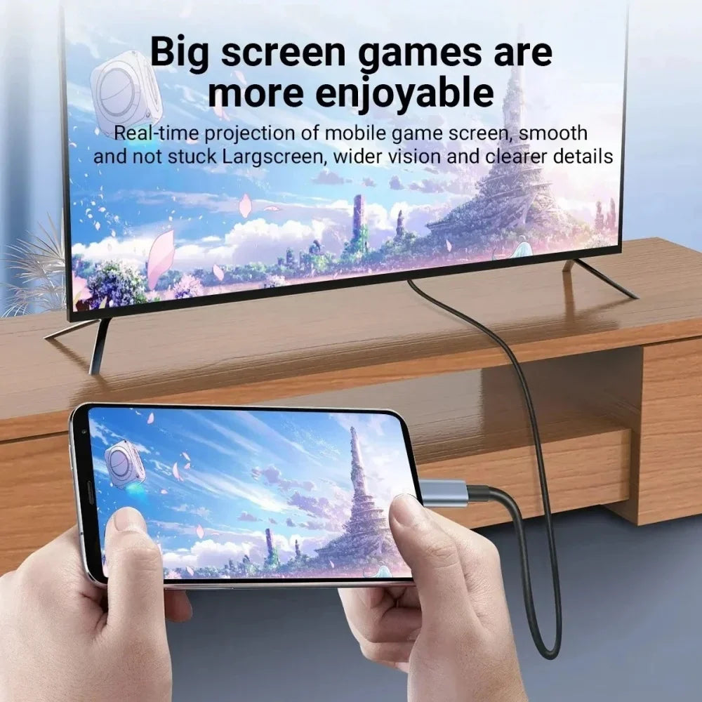 USB-C to HDMI Cable 4K 60Hz – Game Console, Laptop & TV HDMI Display Cable Qme