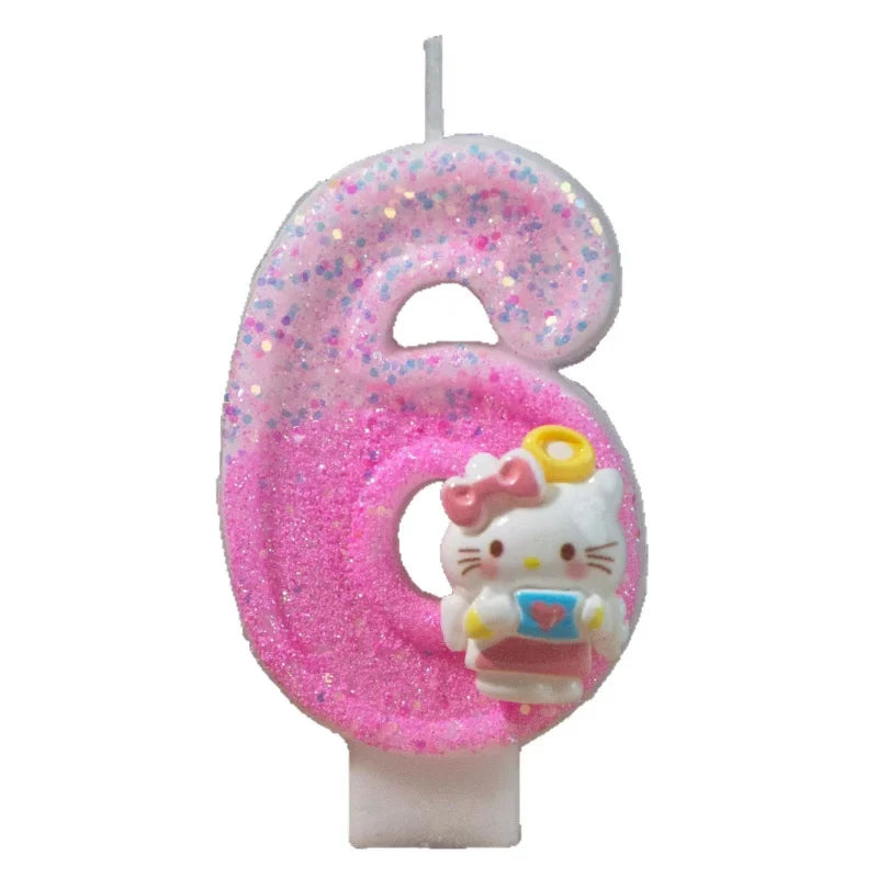 Hello Kitty 0-9 Number Birthday Candles Pink Cake Topper Birthday Cake Candles Qme