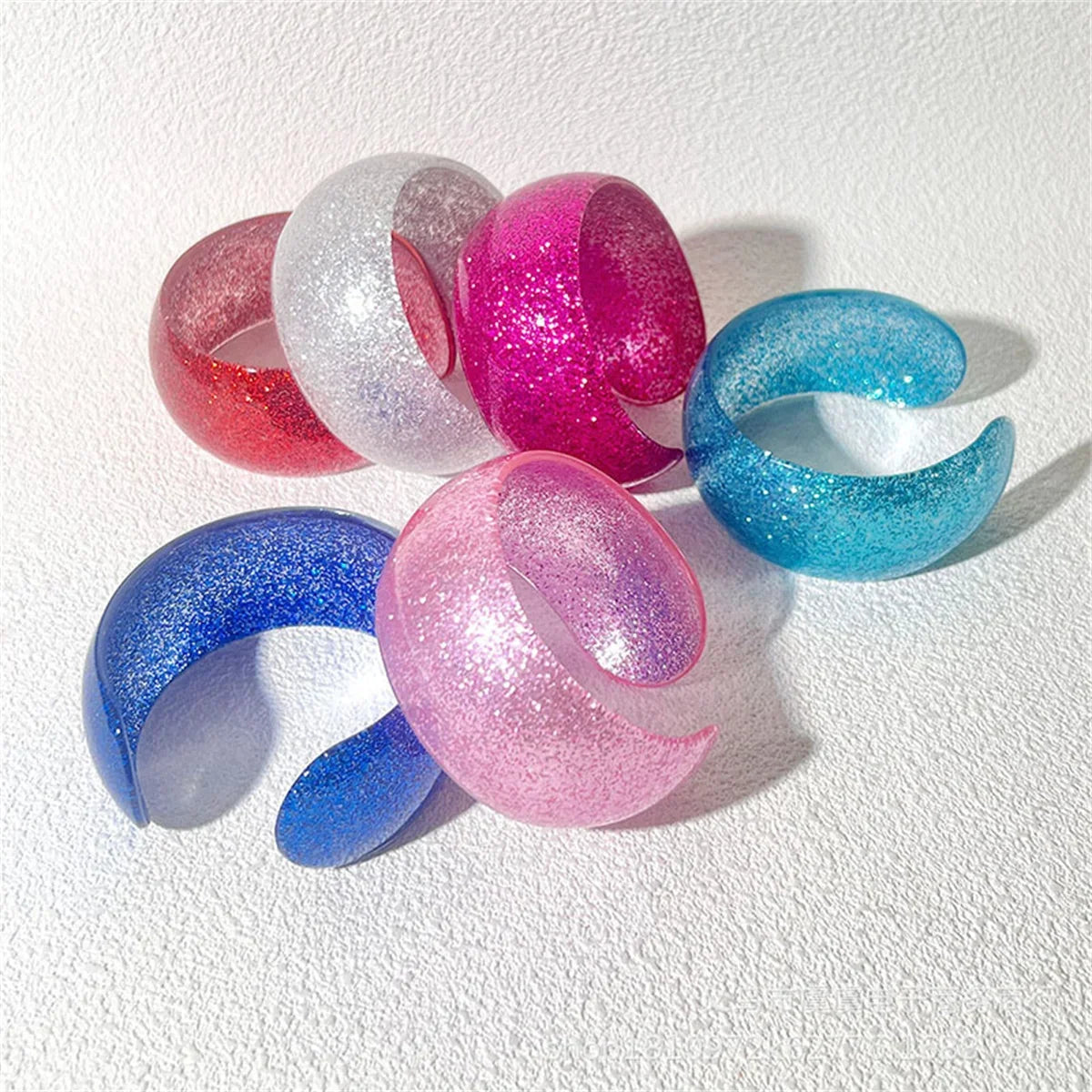 Y2K Glitter Twisted Resin Bangle Bracelet – Green & Blue Resin Bangle Bracelet Qme