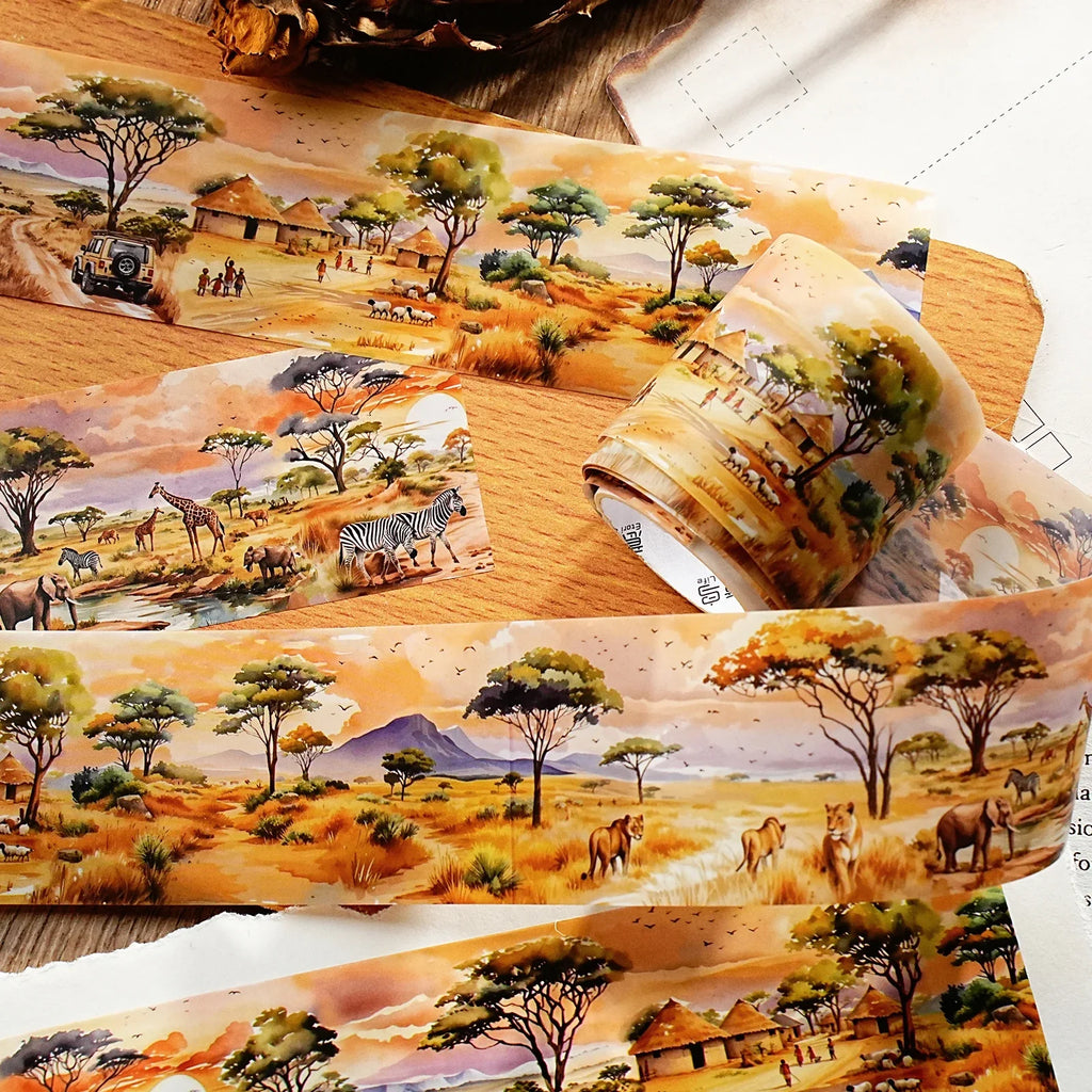 Watercolor Landscape PET Tape Roll – DIY Scrapbooking Craft Decorative Craft Tape Qme