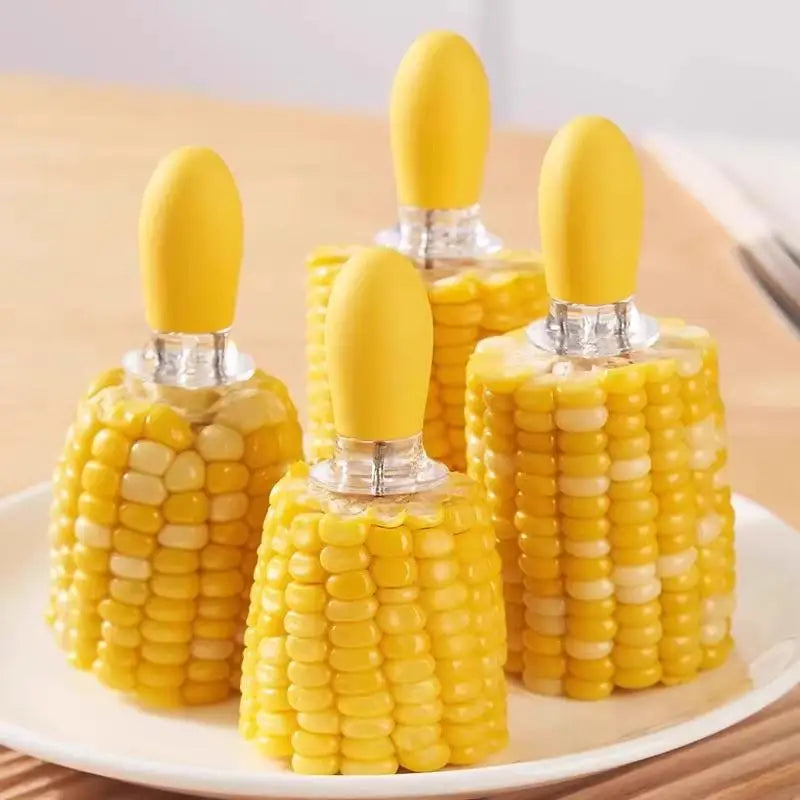 Stainless Steel Corn Cob Holders – BBQ Grilling Forks, 1 Pair BBQ Corn Holders Qst