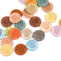 PU Leather Round Embossed Labels for Bags & Garments – 20pcs Leather Craft Labels Qme Mixed-20Pcs