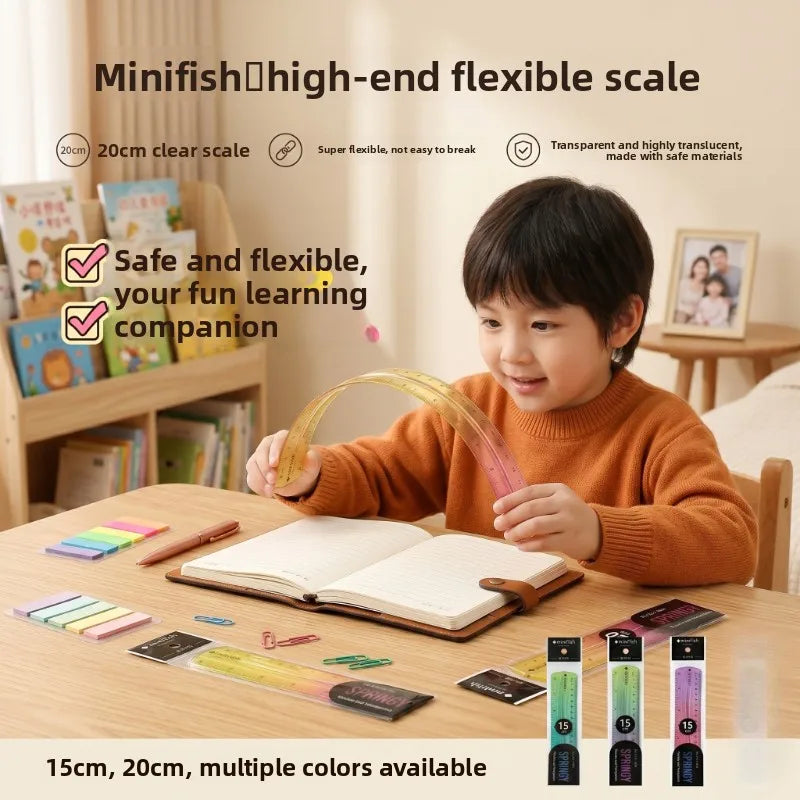 Flexible Rainbow Soft Ruler 15cm/20cm – Dual Unit cm & Inch Flexible Ruler Qst