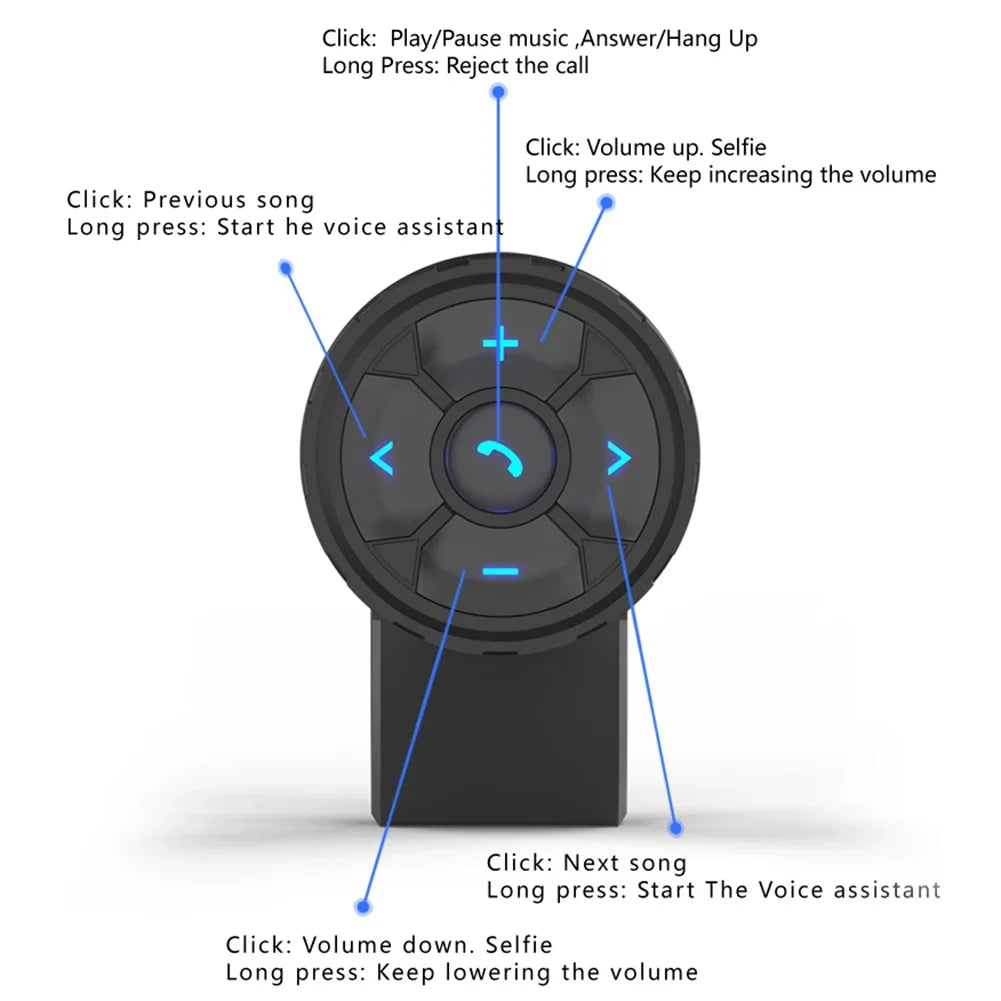 Bluetooth 5.3 Wireless Remote Controller Button – Helmet & Bike Wireless Remote Controller Qme