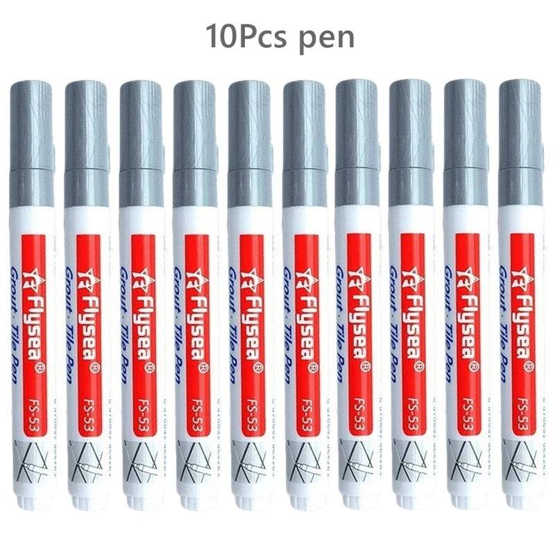 Waterproof Grout Pen Tile Marker – 10 Pack, 18 Colours Grout Repair Pen Qme 10Pcs Silver