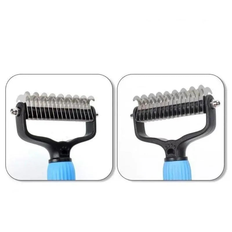 Double-Sided Stainless Steel Pet Detangling Comb | Dogs & Cats Pet Grooming Comb Qme