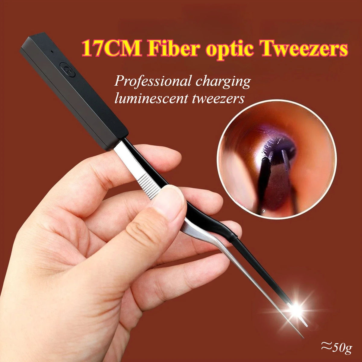 LED Ear Wax Removal Tool Set for Kids & Adults – Lighted Scoop Ear Care Tool Set Qst 17CM-Tweezers