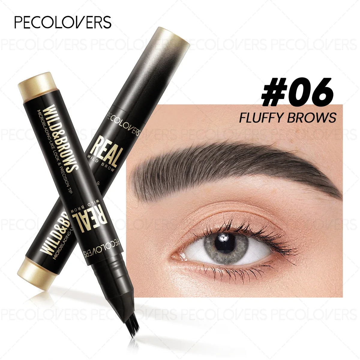 Fluffy Quick-Dry Liquid Eyebrow Pen – Natural Wild Brow Look Liquid Eyebrow Pen Qme 06