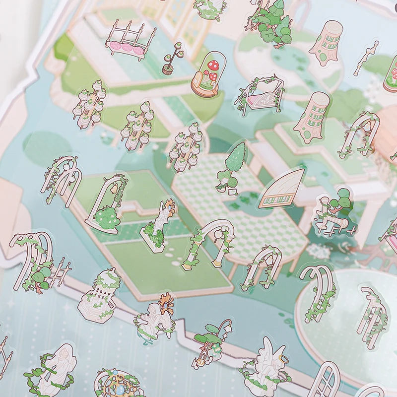 3D Miniature Scene DIY Stickers – Cartoon Cabin Craft Kit DIY Craft Stickers Qme