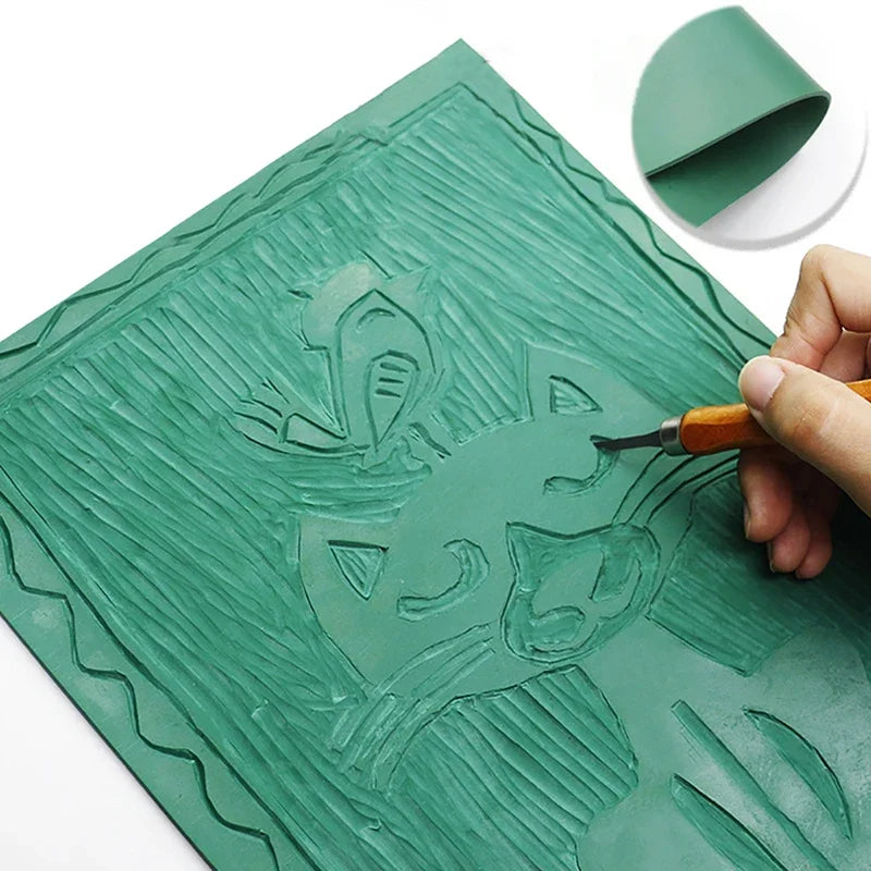 Carving Rubber Block Printmaking Stamp Sheet | Soft Engraving Printmaking Rubber Block Qme