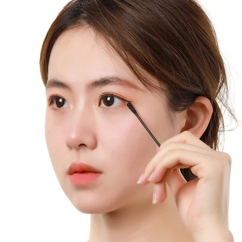 Black Double-Headed Cotton Swabs | Makeup & Ear Swabs 100pk Disposable Cotton Swabs Qme