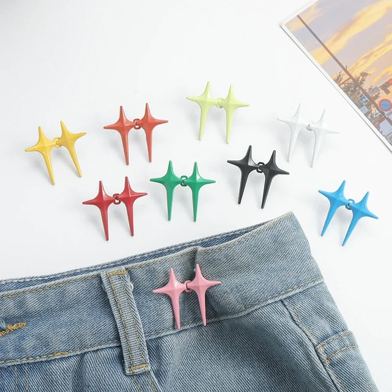 Star No-Sew Waist Button Adjuster – Metal Buckle Pair Waist Button Adjuster Qst