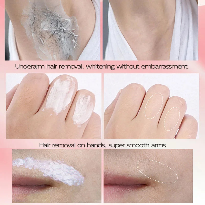 3-Minute Hair Removal Cream with Growth Inhibitor | Face & Lip Hair Removal Cream Qme