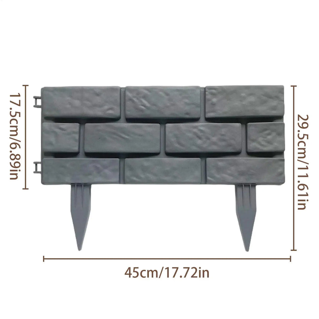 Stone Effect Garden Fence Panels – 4-Piece Weatherproof DIY Set Garden Fence Panels Qme