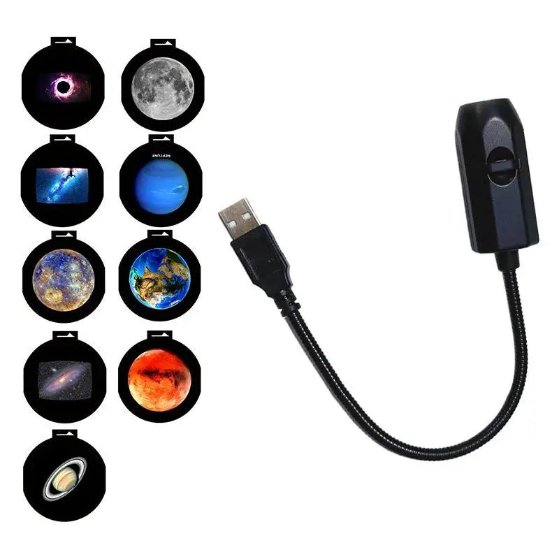 USB Moon Earth Starry Sky Projector Lamp – 4 Color LED Night Light Projection Night Light Qme B 1set