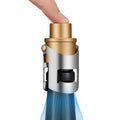 Champagne Stopper with Built-In Pump – Sparkling Wine Saver Wine Bottle Stopper Qst Gold