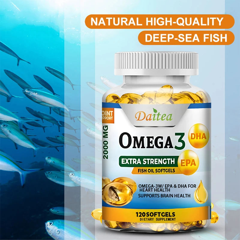 Omega 3 Fish Oil 2000mg – EPA DHA Supplement, 120 Capsules Omega-3 Supplement Qst