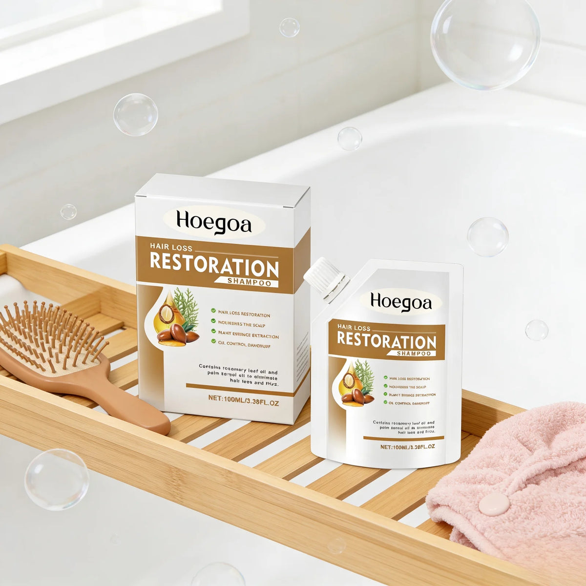 HOEGOA Rosemary Shampoo – Oil Control, Anti-Frizz & Volume Hair Growth Shampoo Qst