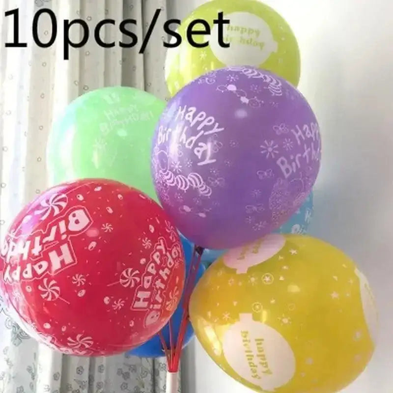 Happy Birthday Letter Printed Latex Balloon 12 Inch Party Decor Party Balloon Decor Qme