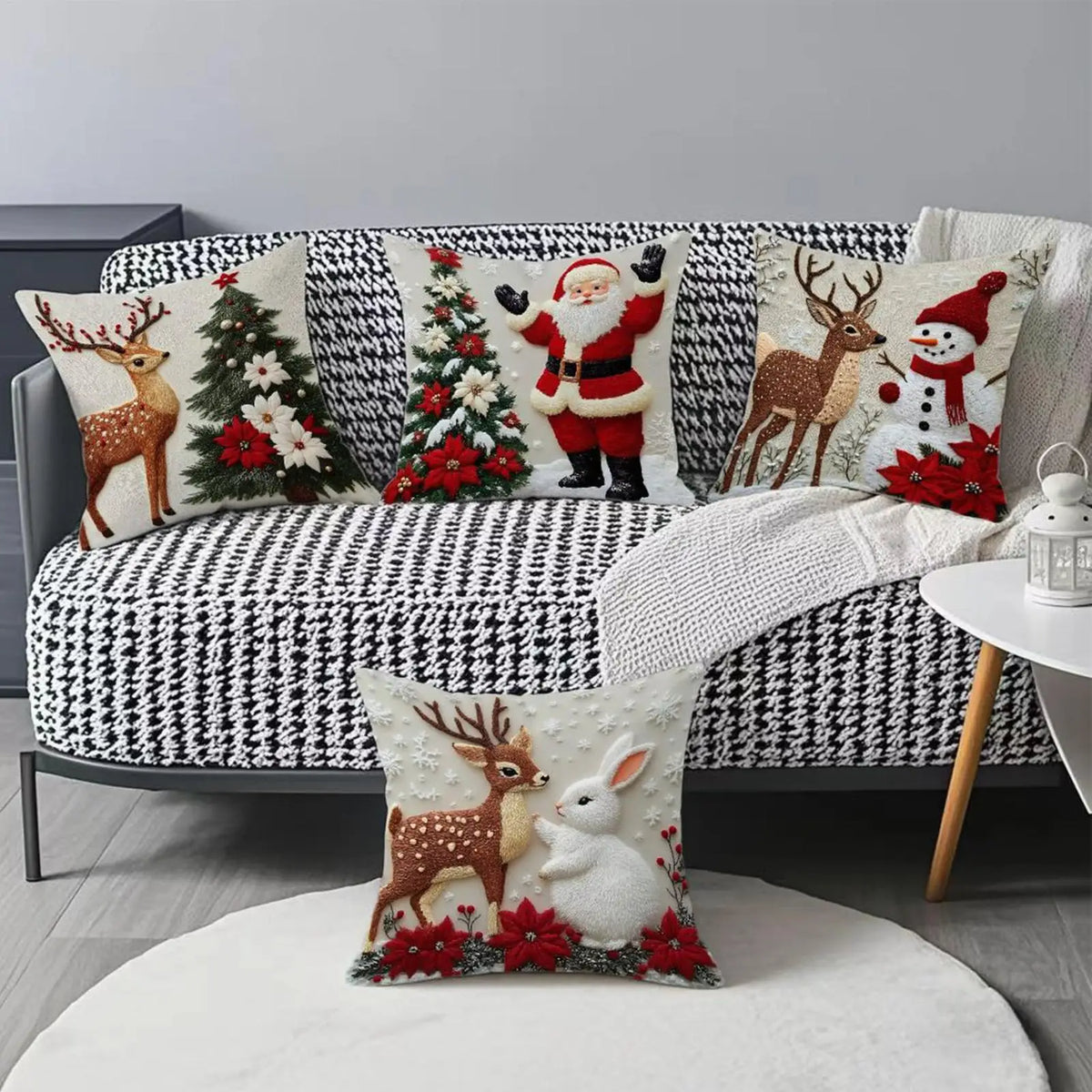Christmas Pillow Covers – Soft Festive Cushion Cases for Sofa Christmas Pillow Cover Qme