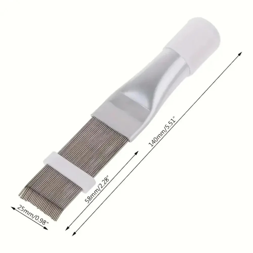 AC Condenser Fin Cleaning Brush & Comb – Stainless Steel AC Fin Cleaning Tool Qme