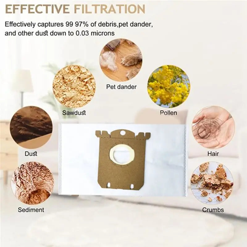 Electrolux AEG VX9 VX6 Replacement S-Bags – 6-Pack Dust Bags Vacuum Dust Bags Qst
