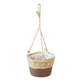 Woven Rattan Hanging Basket Planter for Orchids & Flowers Hanging Basket Planter Qme Coffee color