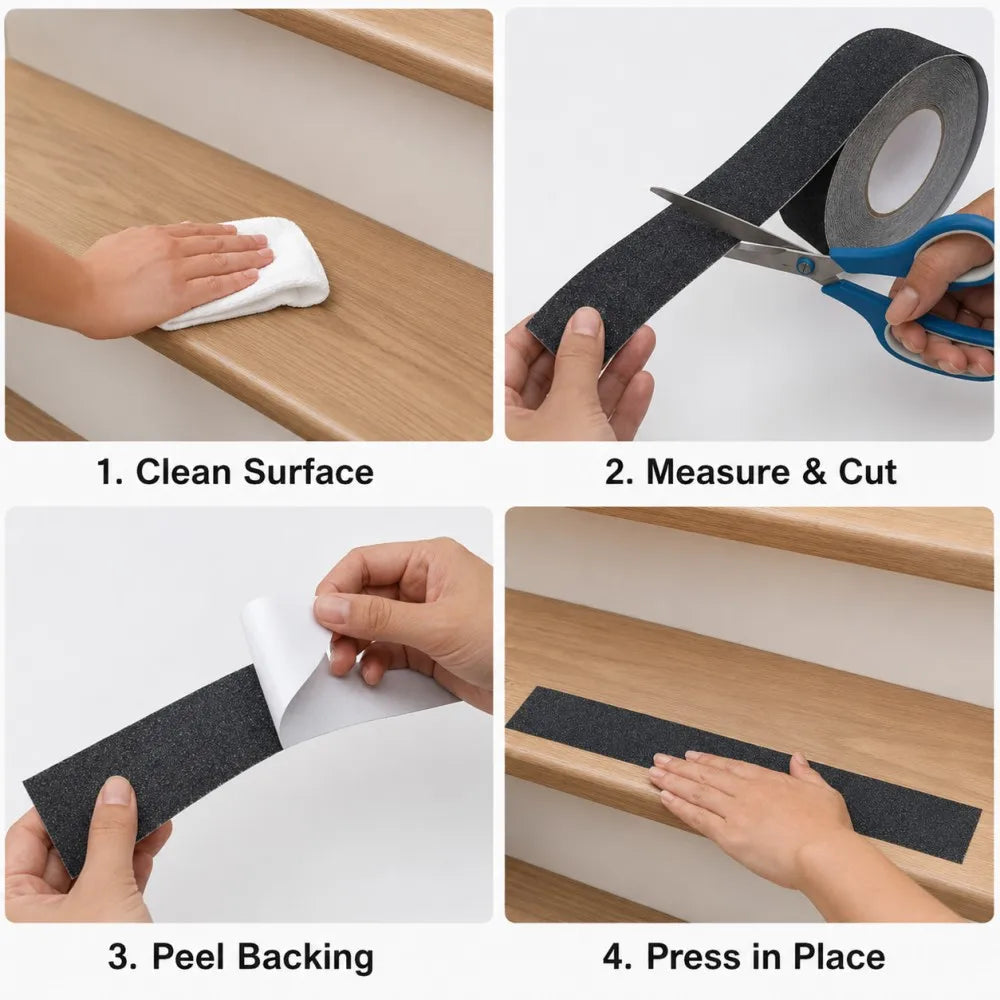 5M Self-Adhesive Non-Slip Grip Tape for Shower, Stairs & Floor Non-Slip Safety Tape Qme