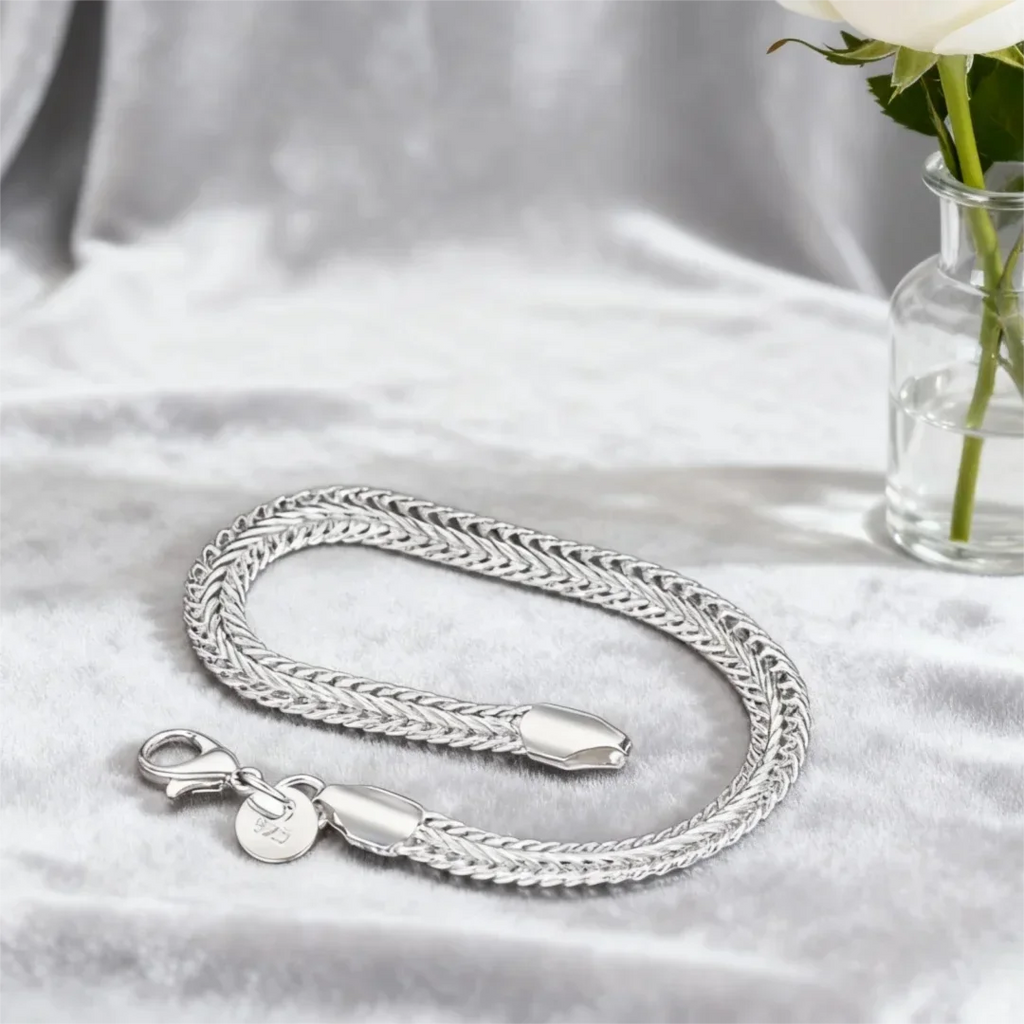 925 Sterling Silver Flat Snake Chain Bracelet | Women & Men Sterling Silver Bracelet Qme