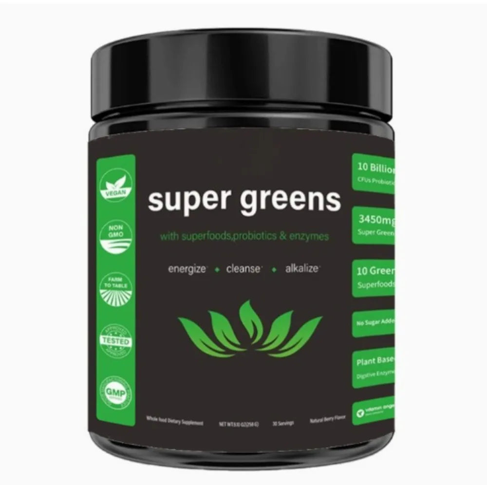 Super Greens Powder – Fruits, Veggies & Probiotics, 30 Servings Greens Supplement Powder Qst 1 can