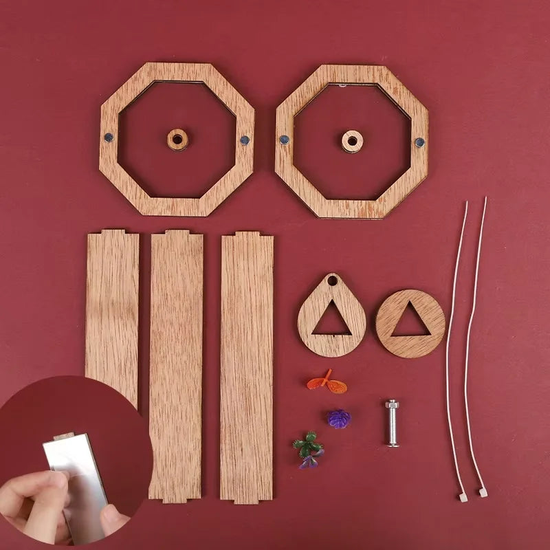 Wooden DIY Kaleidoscope Kit for Kids – Beech STEM Toy Age 6+ DIY Educational Toy Qst
