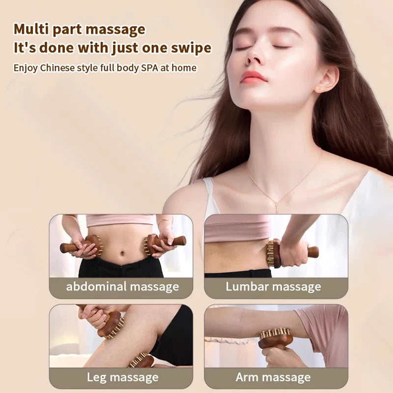 Copper Head Gua Sha Massage Comb – Wooden SPA Tool Gua Sha Massage Comb Qme
