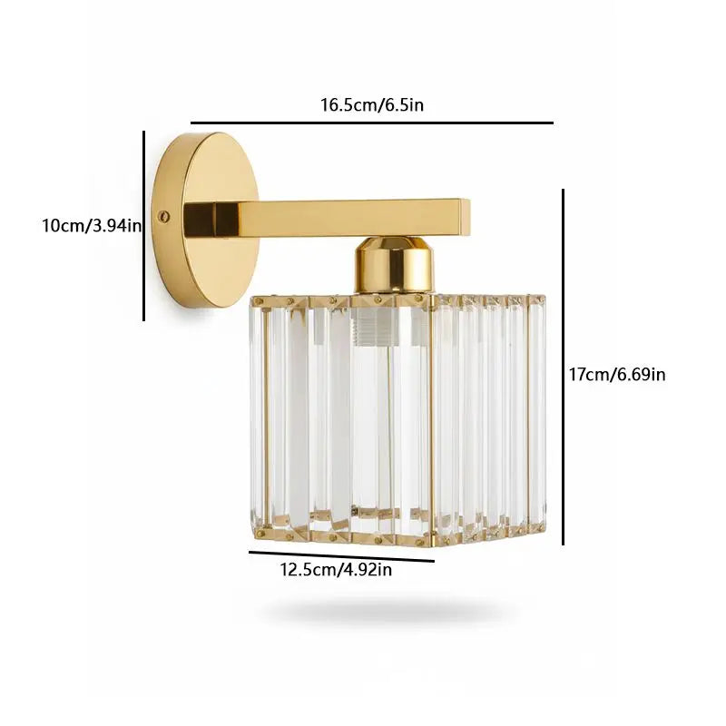 Modern Crystal LED Wall Lamp – Bedroom, Study & Hotel Décor Crystal Wall Sconce Qme A