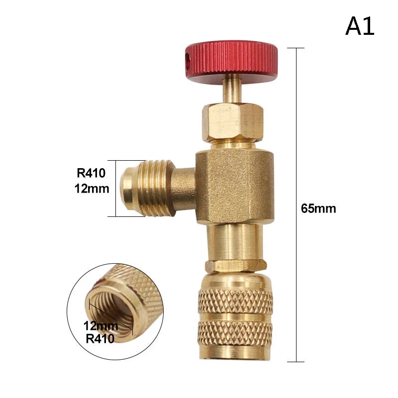 R410A R22 Refrigerant Safety Valve 1/4" AC Charging Adapter Refrigerant Safety Valve Qst A1