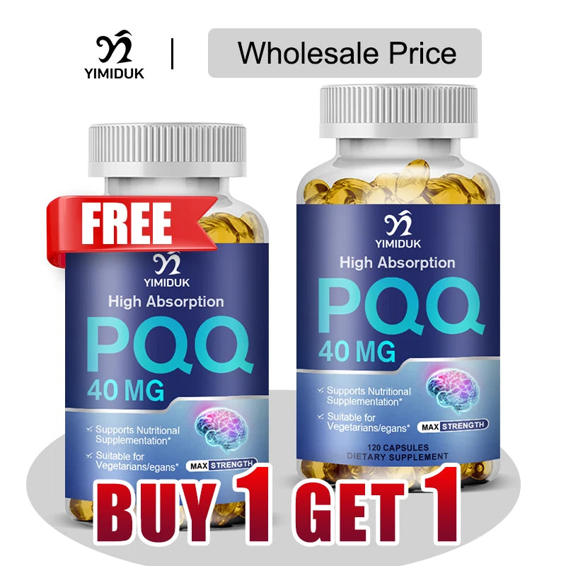 Yimiduk PQQ 40mg Supplement – 120 Vegan Capsules | Buy 1 Get 1 Vitamin Supplement Qst