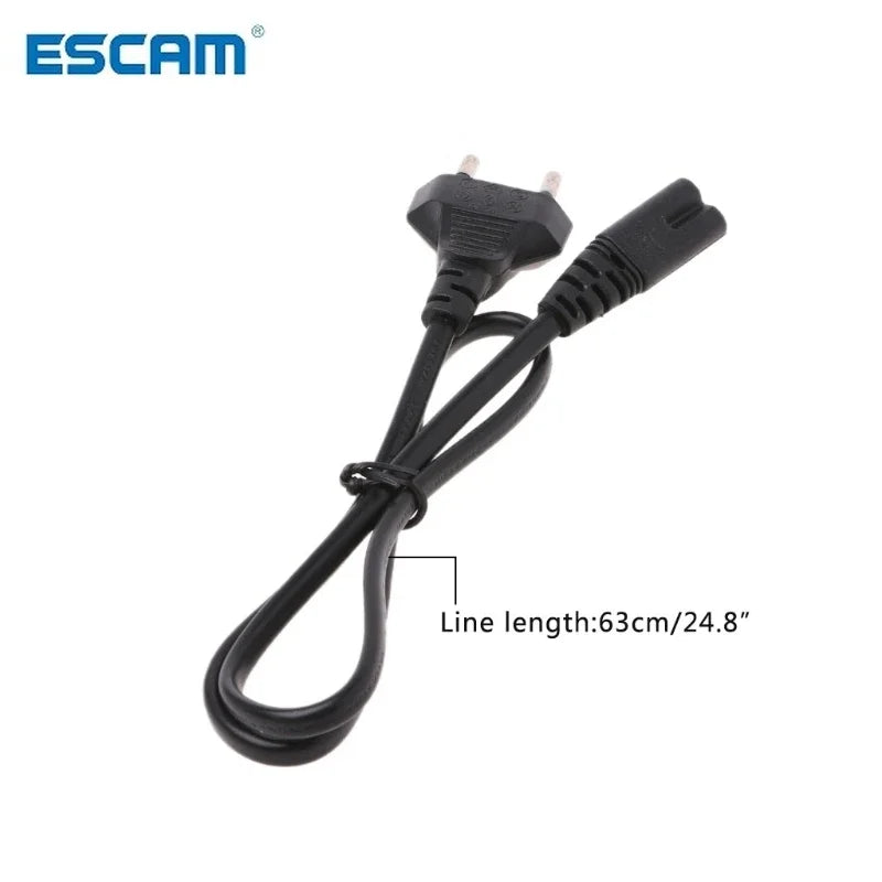 EU 2-Pin AC Power Cable 0.6M | Desktop & Laptop Cord AC Power Cable Qme