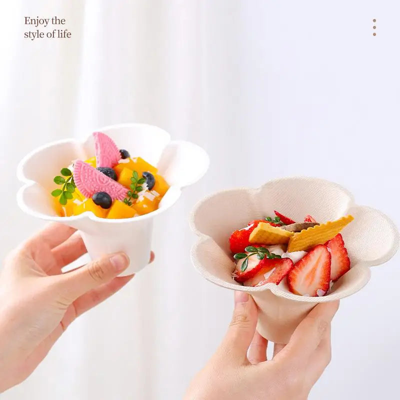 Petal Shaped Disposable Paper Bowls – Party & Picnic 10pk Disposable Paper Bowls Qme