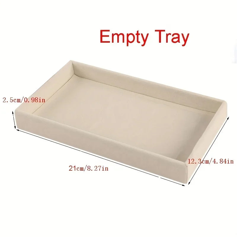 Stackable Velvet Jewelry Organizer Box – Distressed White Jewelry Organizer Box Qme