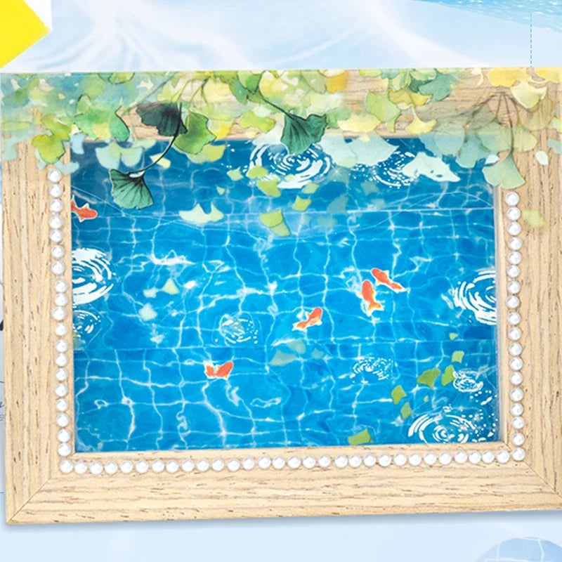 Water Wave Texture Washi Tape – Summer Handmade Scene Decor Decorative Washi Tape Qme