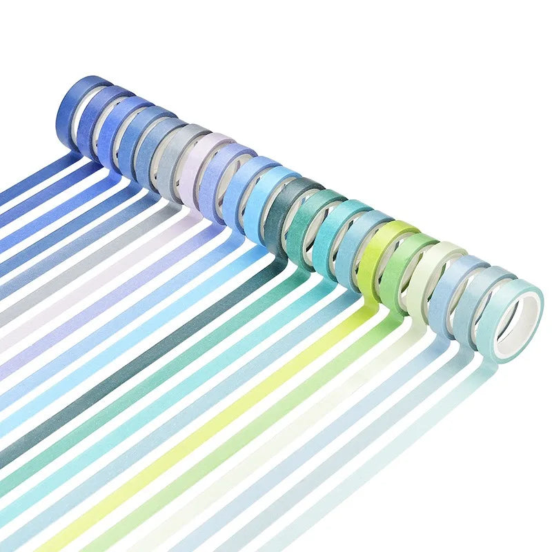 Rainbow Skinny Washi Tape Set for Scrapbooking & Journaling Decorative Washi Tape Qme