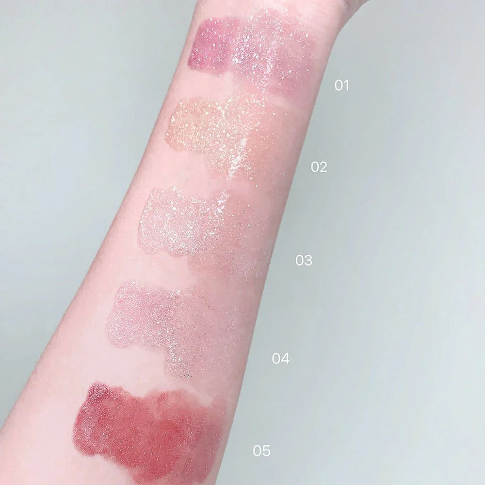 Moisturizing Glitter Lip Gloss – 6 Colors, Non-Sticky Formula Glitter Lip Gloss Qme