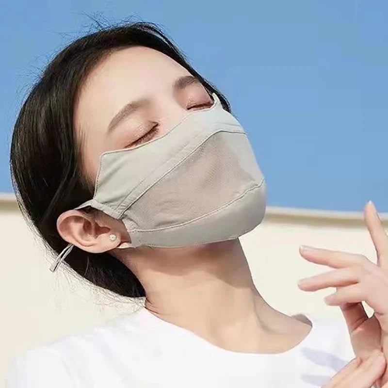Ice Silk Sun Protection Face Mask – Breathable Outdoor Sports Sun Protection Mask Qme