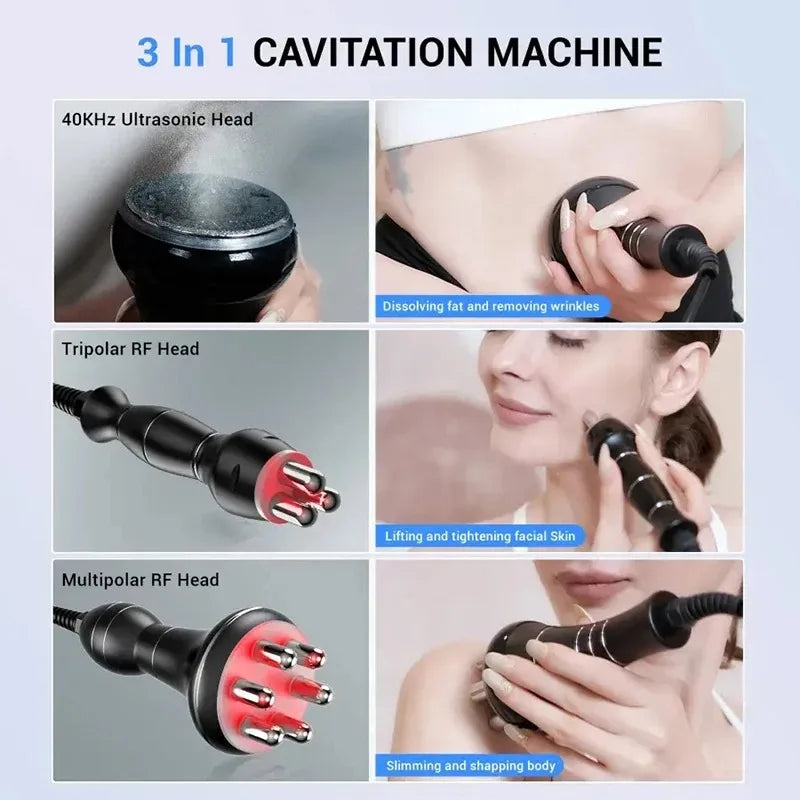 80K Cavitation RF Ultrasonic Body Slimming Machine – 3-in-1 Body Slimming Machine Qst