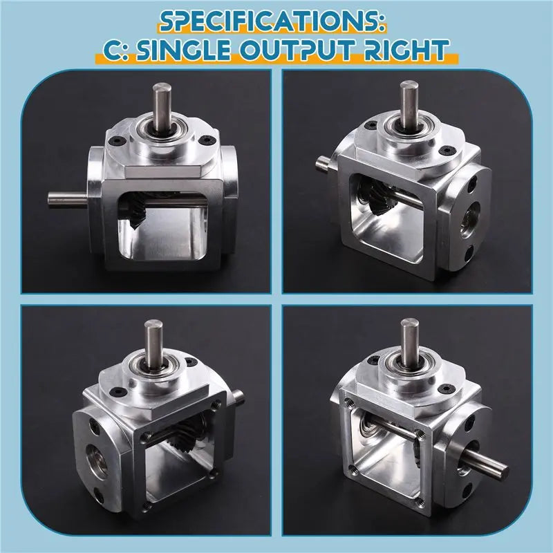 A02F-2X 90° Right Angle Bevel Gearbox | 20-Tooth Aluminum Right Angle Gearbox Qme